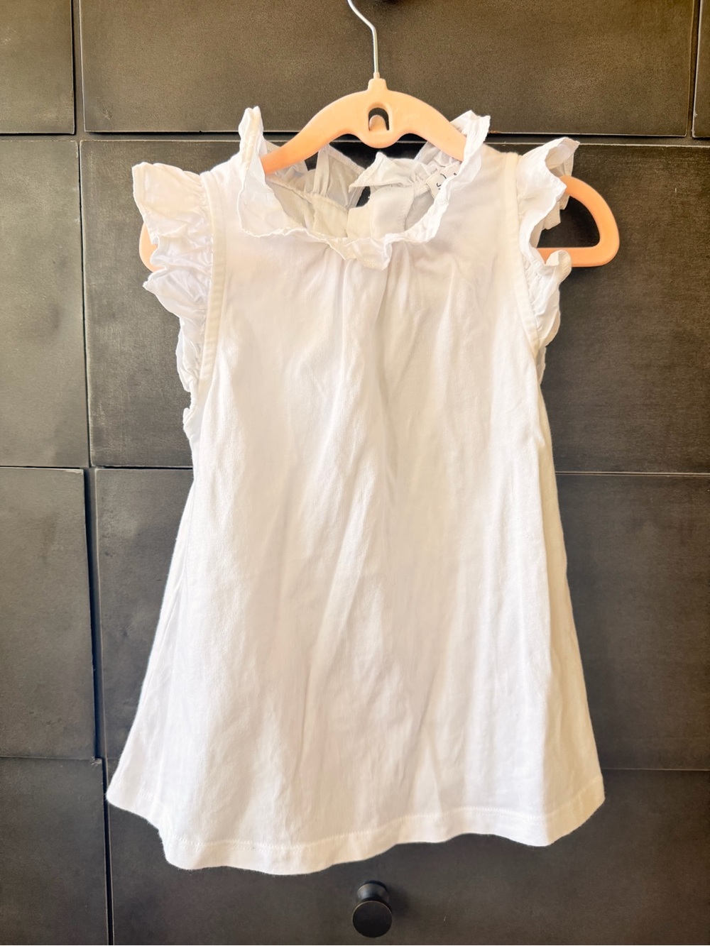 Janie and Jack White Ruffle High neck Sleeveless Top